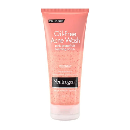 Oil-Free Pink Grapefruit Acne Face Wash, Foaming Facial Cleanser Scrub, 6.7 oz