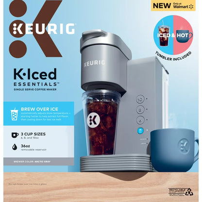 K-Iced Essentials Gray Iced and Hot Single-Serve K-Cup Pod Coffee Maker