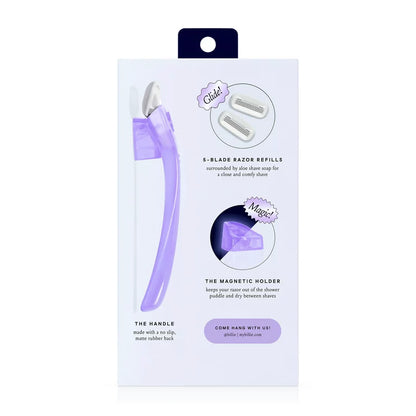 Women’s Razor Kit - 1 Handle + 2 x 5-Blade Refills + Magnetic Holder - Moonbeam