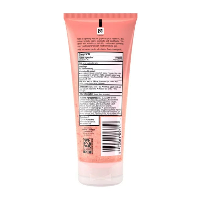 Oil-Free Pink Grapefruit Acne Face Wash, Foaming Facial Cleanser Scrub, 6.7 oz