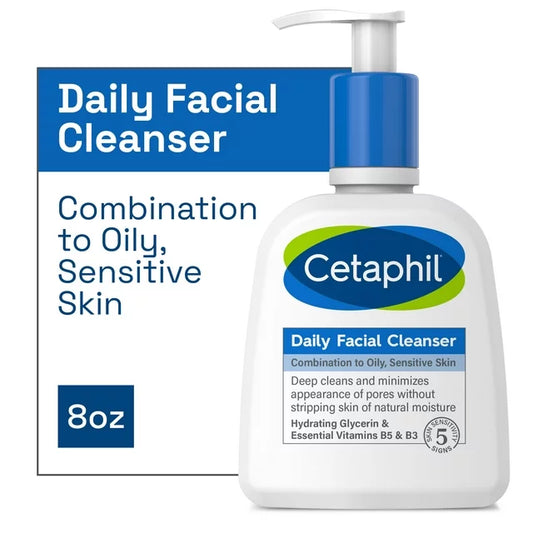 Daily Facial Cleanser for Sensitive, Combination to Oily Skin, 8 oz