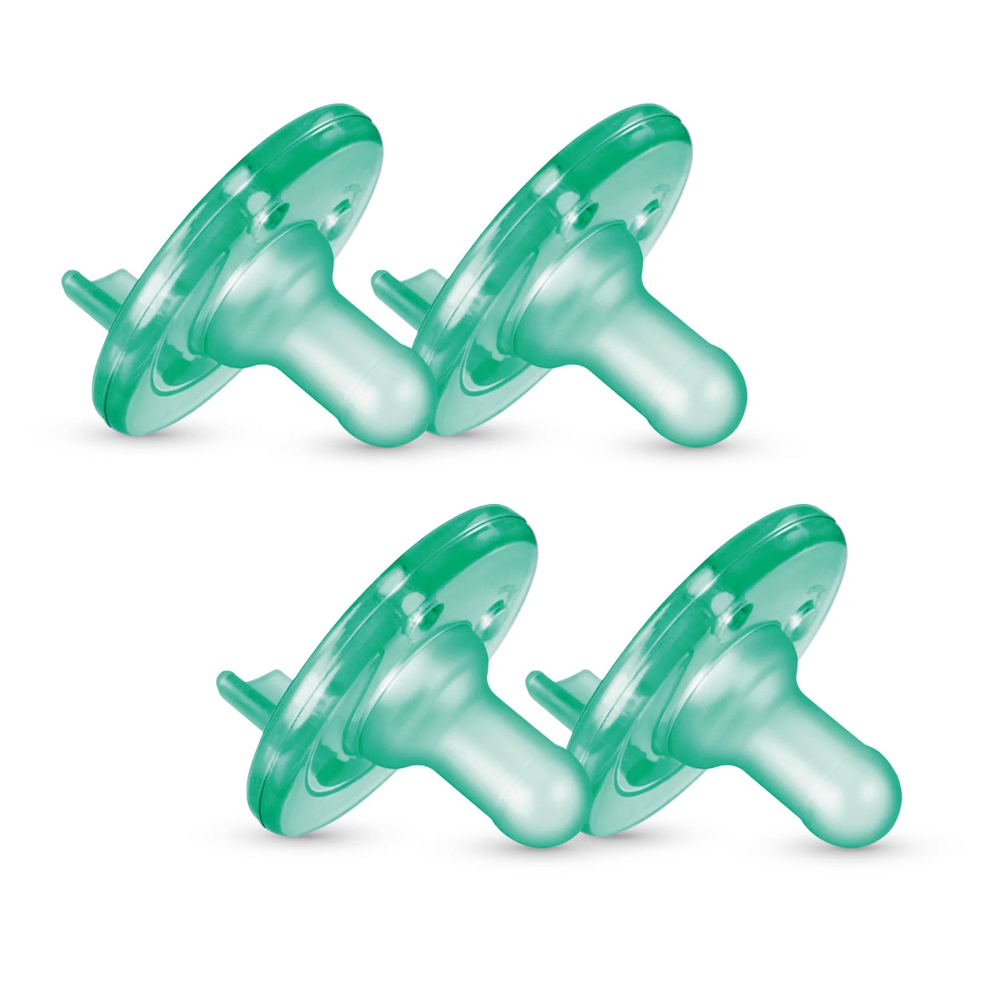 Soothie Pacifier, Green, 0-3 Months, 4 Pack