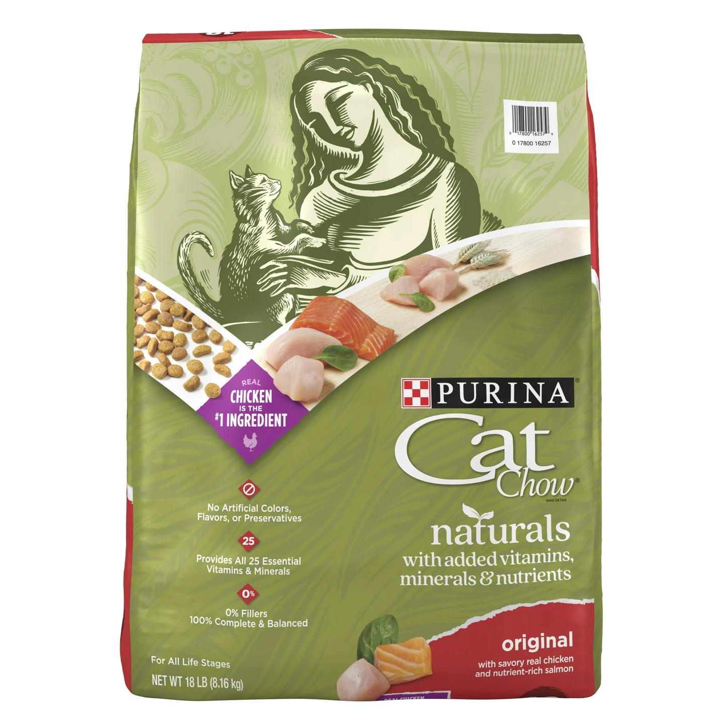 Naturals Chicken & Salmon Original Dry Cat Food, 18 lb Bag