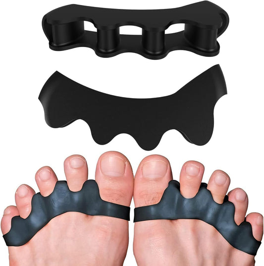 PrimalStep Toe Separators - Doctor Recommended - Correct Foot and Bunion Pain, Plantar Fasciitis - Toe Straightener to Improve Functional Athletic Mobility - Stretches to Fit (S/M)