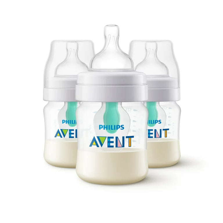 Anti-colic Baby Bottle with AirFree Vent, 4oz, 3pk, Clear, SCY701/93