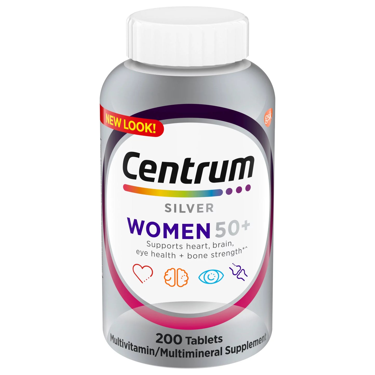 Silver Multivitamins for Women Over 50, Multimineral Supplement, Supports Memory and Cognition In Older Adults, 200 Ct