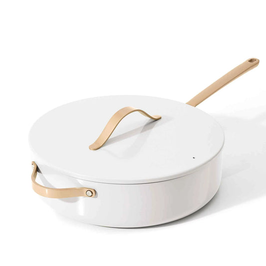 5.5 Quart Ceramic Non-Stick Sauté Pan, White Icing by Drew Barrymore