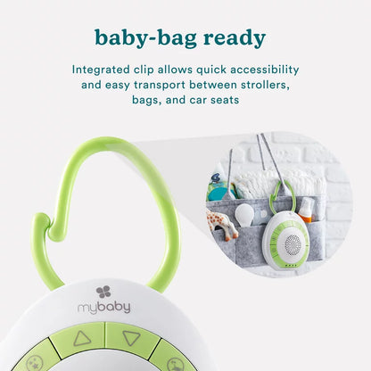 My Baby Sound sleep On the Go, Baby Sound Machine, White Noise for Baby, Travel and Nursery. 4 Soothing Sounds, Integrated Clip, Small and Lightweight