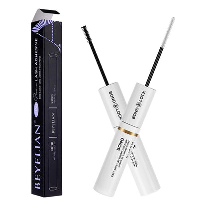 Lash Bond and Seal, Cluster Lash Glue for Individual Cluster Lashes DIY Eyelash Extensions Latex Free Aftercare Sealant with Mascara Wand Super Strong Hold 72 Hours