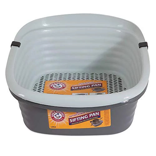 Light Gray Sifting Cat Litter Box, Large, 15.21" W x 18" L