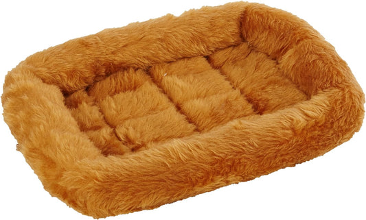 Bolster Dog Bed 18L-Inch Cinnamon Dog Bed or Cat Bed w/ Comfortable Bolster | Ideal for "Toy" Dog Breeds & Fits an 18-Inch Dog Crate | Easy Maintenance Machine Wash & Dry