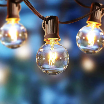 20-Count Clear Glass Globe G40 Bulbs Outdoor String Lights