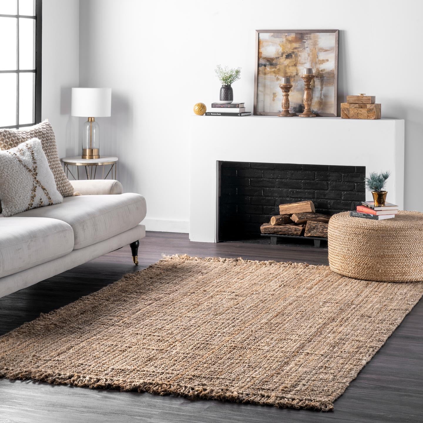 Daniela Farmhouse Chunky Jute Area Rug, 4' x 6', Natural