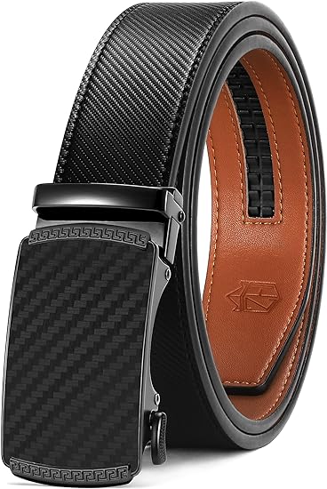 Men's Belt,Ratchet Belt Dress with Premium Leather,Slide Belt with Easier Adjustable Automatic Buckle