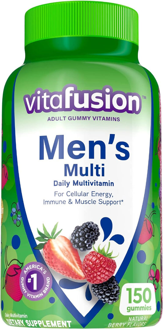 Adult Gummy Vitamins for Men, Berry Flavored Daily Multivitamins for Men With Vitamins A, C, D, E, B6 and B12, America’s Number 1 Gummy Vitamin Brand, 75 Day Supply, 150 Count