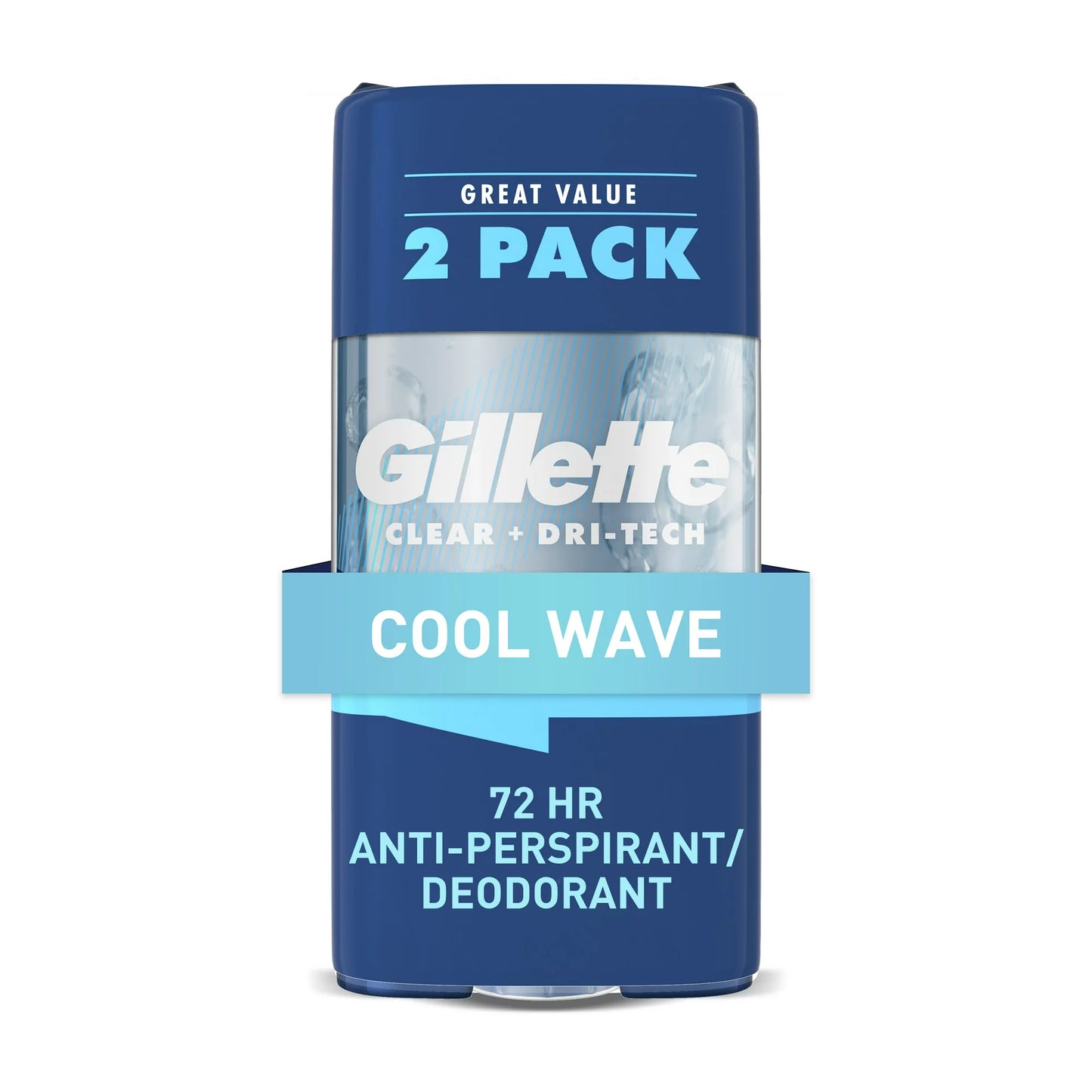 Antiperspirant and Deodorant for Men, Clear Gel, Cool Wave, Twin Pack - 2 of 3.8oz