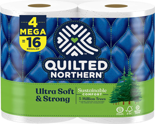 Ultra Soft & Strong Toilet Paper, 4 Mega Rolls = 16 Regular Rolls White Visit the  Store