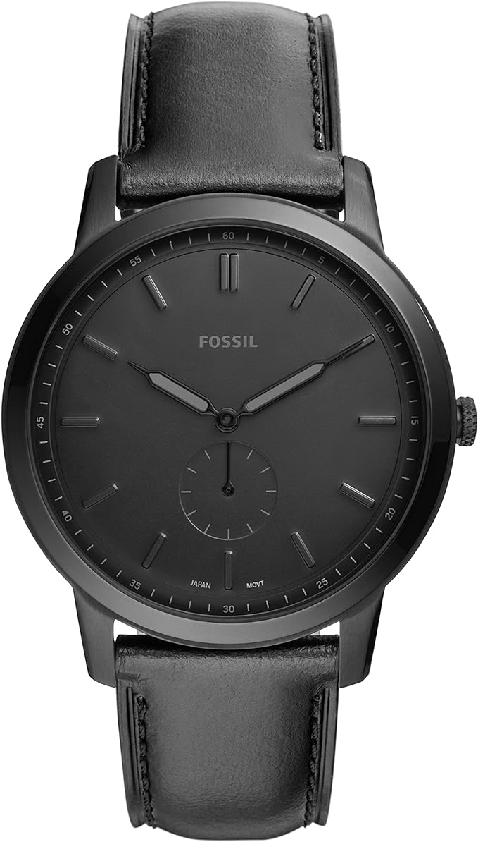 Minimalist Men's Watch with Leather or Stainless Steel Band, Chronograph or Analog Watch Display with Slim Case Design