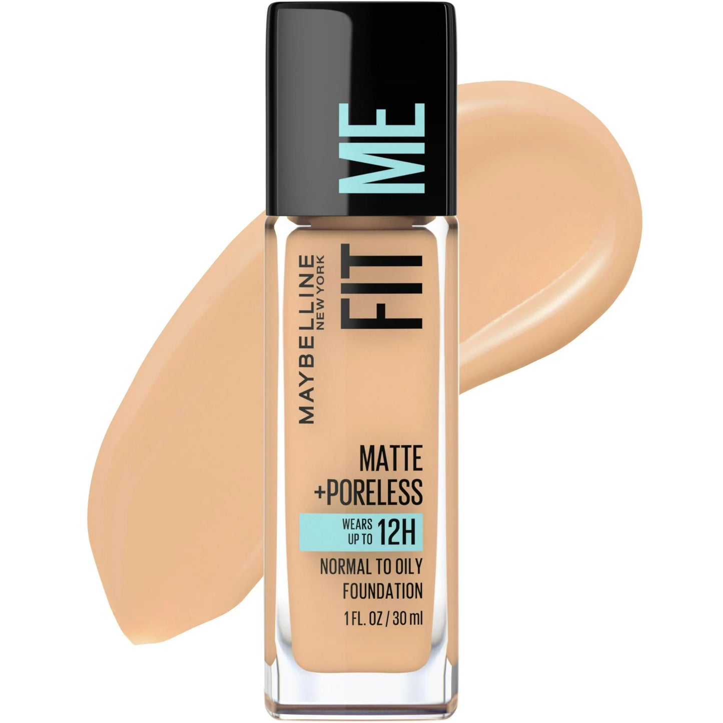 Fit Me Matte + Poreless Liquid Foundation Makeup, 220 Natural Beige, 1 fl oz