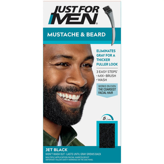 Mustache and Beard Coloring for Gray Hair, M-60 Jet Black