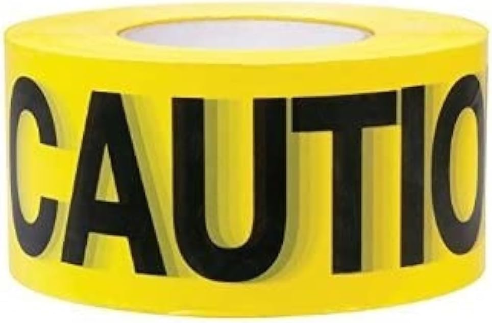 Halloween Yellow Caution Tape 3 inch x 1000 feet, Bright Yellow w/Bold Black Text, 3" Wide for Maximum Readability, Strongest & Thickest Tape for Danger/Hazardous Areas