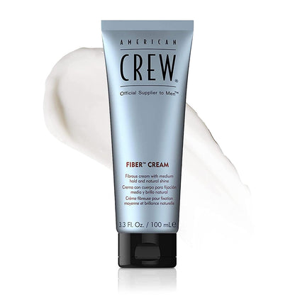 Crew Men's Fiber Cream, Like Hair Gel with Medium Hold & Natural Shine, 3.3 Fl Oz