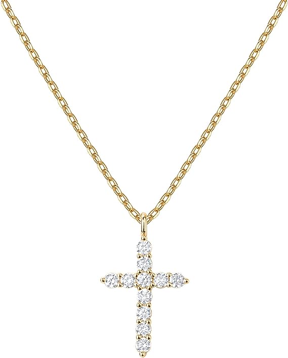 14K Gold Plated Cross Necklace for Women | Cross Pendant | Gold Necklaces for Women