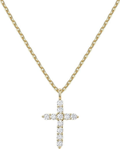 14K Gold Plated Cross Necklace for Women | Cross Pendant | Gold Necklaces for Women