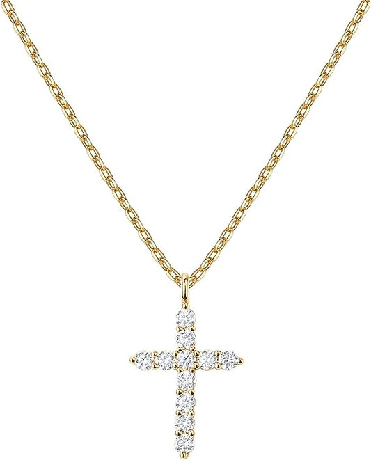 14K Gold Plated Cross Necklace for Women | Cross Pendant | Gold Necklaces for Women