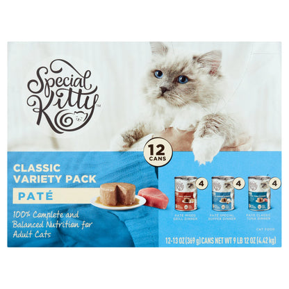 Beef & Tuna Flavor Pate Wet Cat Food Variety Pack for Kitten, 13 oz. Cans (12 Count)