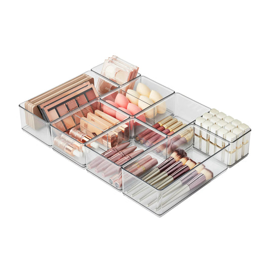 Beauty Drawer Edit, Clear Plastic Storage System 8 Piece