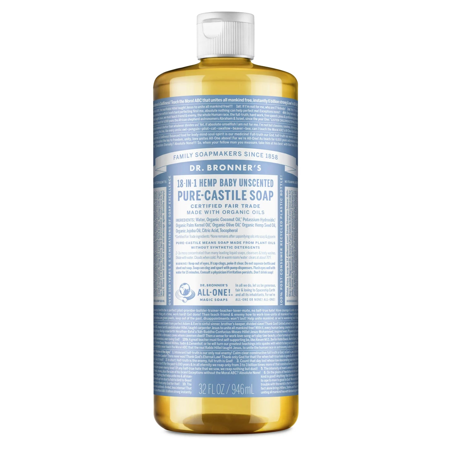 Pure-Castile Liquid Soap – Baby – 32 oz