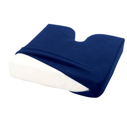 Memory Foam Coccyx Seat Cushion for Tailbone and Back, Navy Blue