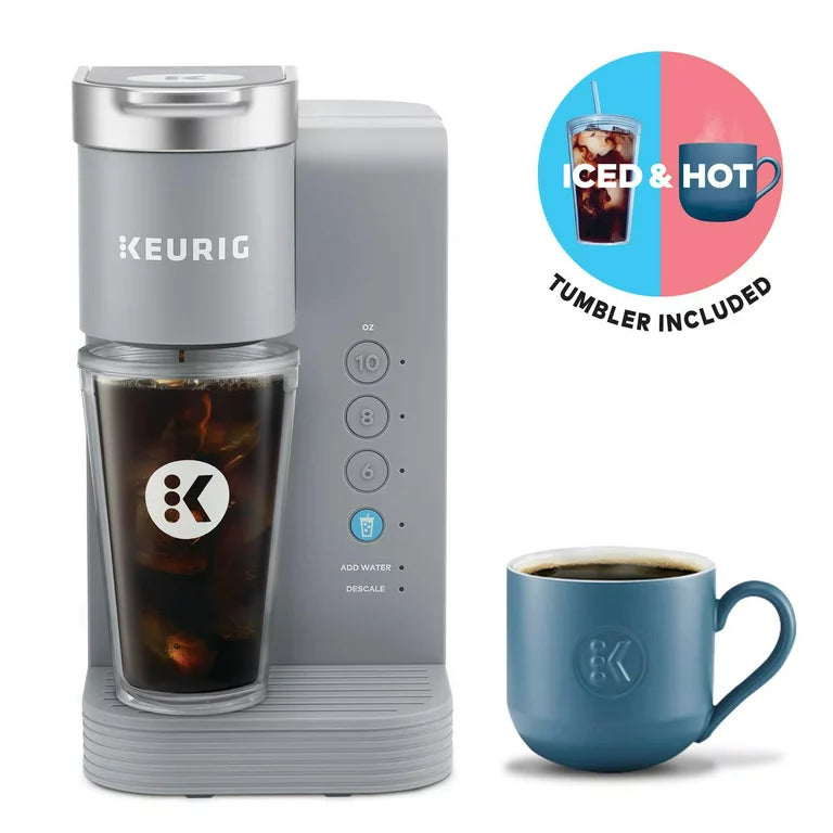 K-Iced Essentials Gray Iced and Hot Single-Serve K-Cup Pod Coffee Maker