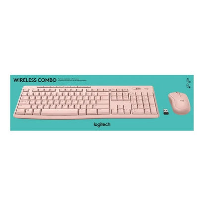 Wireless Keyboard and Mouse Combo for Windows, 2.4 GHz Wireless, Compact Mouse, Rose