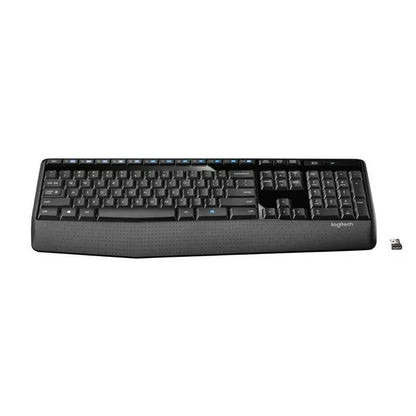 Comfort Wireless Full-Size Keyboard, Spill-Resistant Design, Black