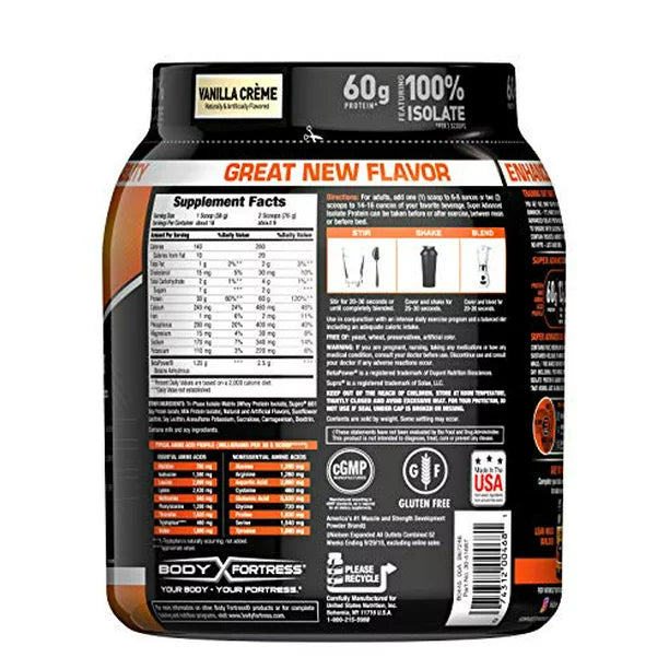 Whey Isolate Protein Powder, 60g Protein, Vanilla, 1.5 lbs.