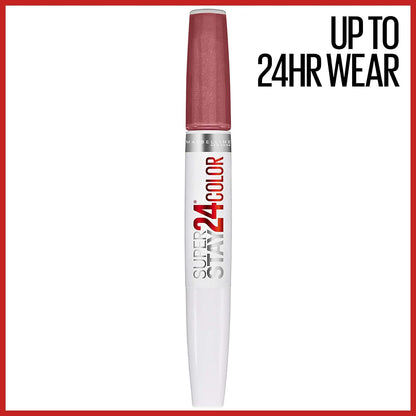 Super Stay 24, 2-Step Liquid Lipstick Makeup, Long Lasting Highly Pigmented Color with Moisturizing Balm, Forever Chestnut, Brown, 1 Count