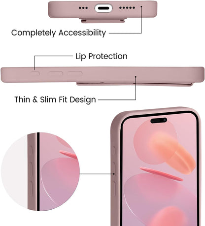 Silicone Kickstand Case Compatible with iPhone 15 pro max case Vertical and Horizontal Stand Hand Strap Metal Kickstand, Flexible Soft Liquid Silicone Stand Case for iPhone 15 pro max(Pink)