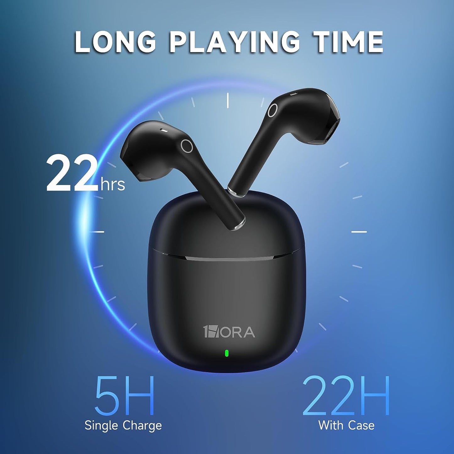 Wireless Earbuds Bluetooth 5.3, Sports Headphones Deep Bass in-Ear Earphones, Premium Sound with Charging Case, Compatible with iPhone, Android Smartphone, Tablet, Laptop