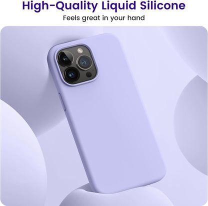 Compatible with iPhone 15 Pro Max Case, Silicone Shockproof Slim Thin Phone Case for iPhone 15 Pro Max (6.7 inch), (Light Purple)