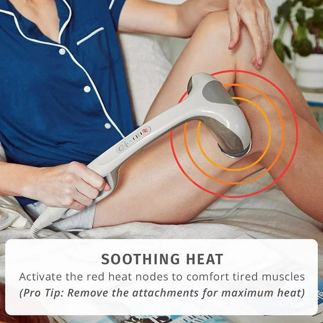 Percussion Action Massager with Heat and Dual Pivoting Heads