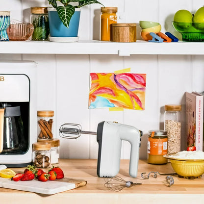 6-Speed Electric Hand Mixer, White Icing by Drew Barrymore