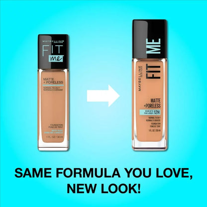 Fit Me Matte + Poreless Liquid Foundation Makeup, 220 Natural Beige, 1 fl oz