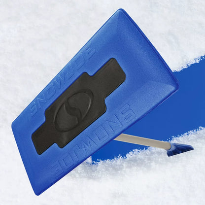 Snow Joe 2-in-1 Telescoping Snow Broom + Ice Scraper, 18-inch Foam Head, Blue