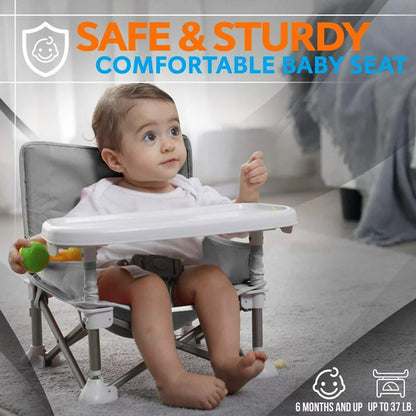 Baby Booster, Baby & Toddler Booster Seat Feeding Chair, Easy Setup Portable & Folding Style