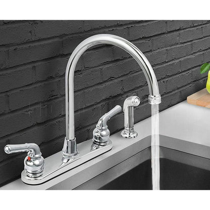 Lead Free Two-Handle Kitchen Faucet with Spray, Chrome