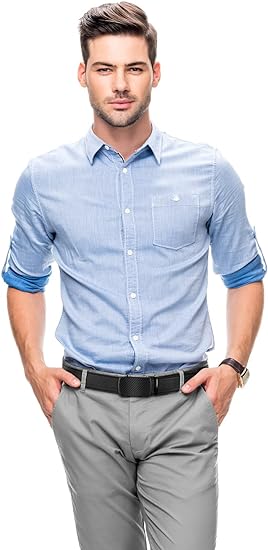 Men's Belt,Ratchet Belt Dress with Premium Leather,Slide Belt with Easier Adjustable Automatic Buckle