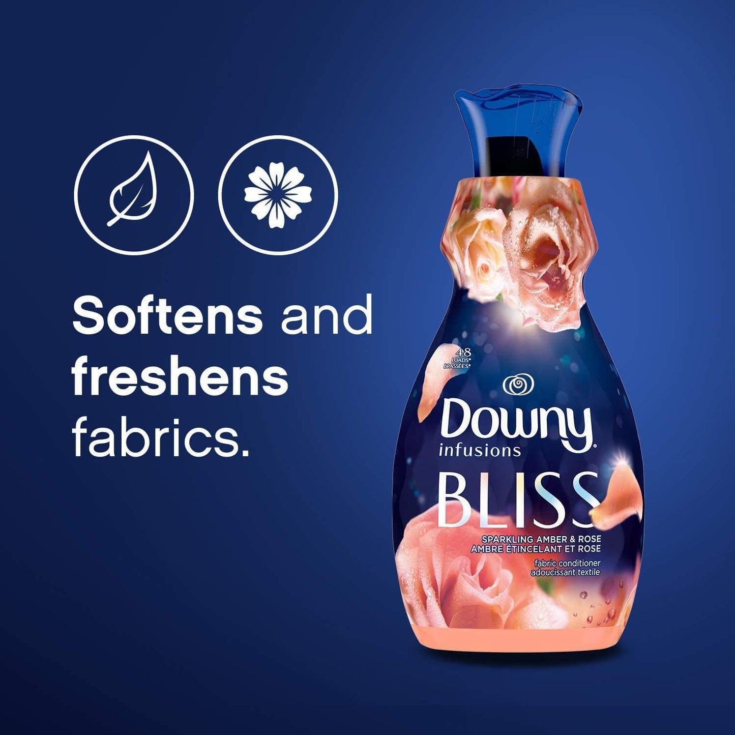 Infusions Laundry Fabric Softener Liquid, Bliss, Sparkling Amber & Rose, 101 Fl Oz