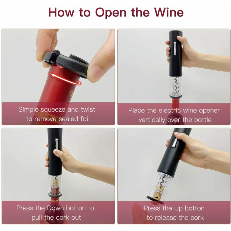 Electric Wine Bottle Opener Corkscrew Automatic with Foil Cutter